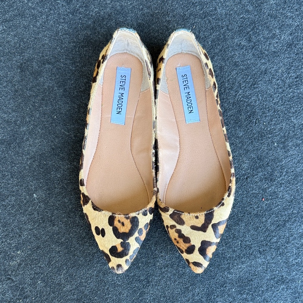 Steve Madden Tan and Black Leopard Flats sz 7